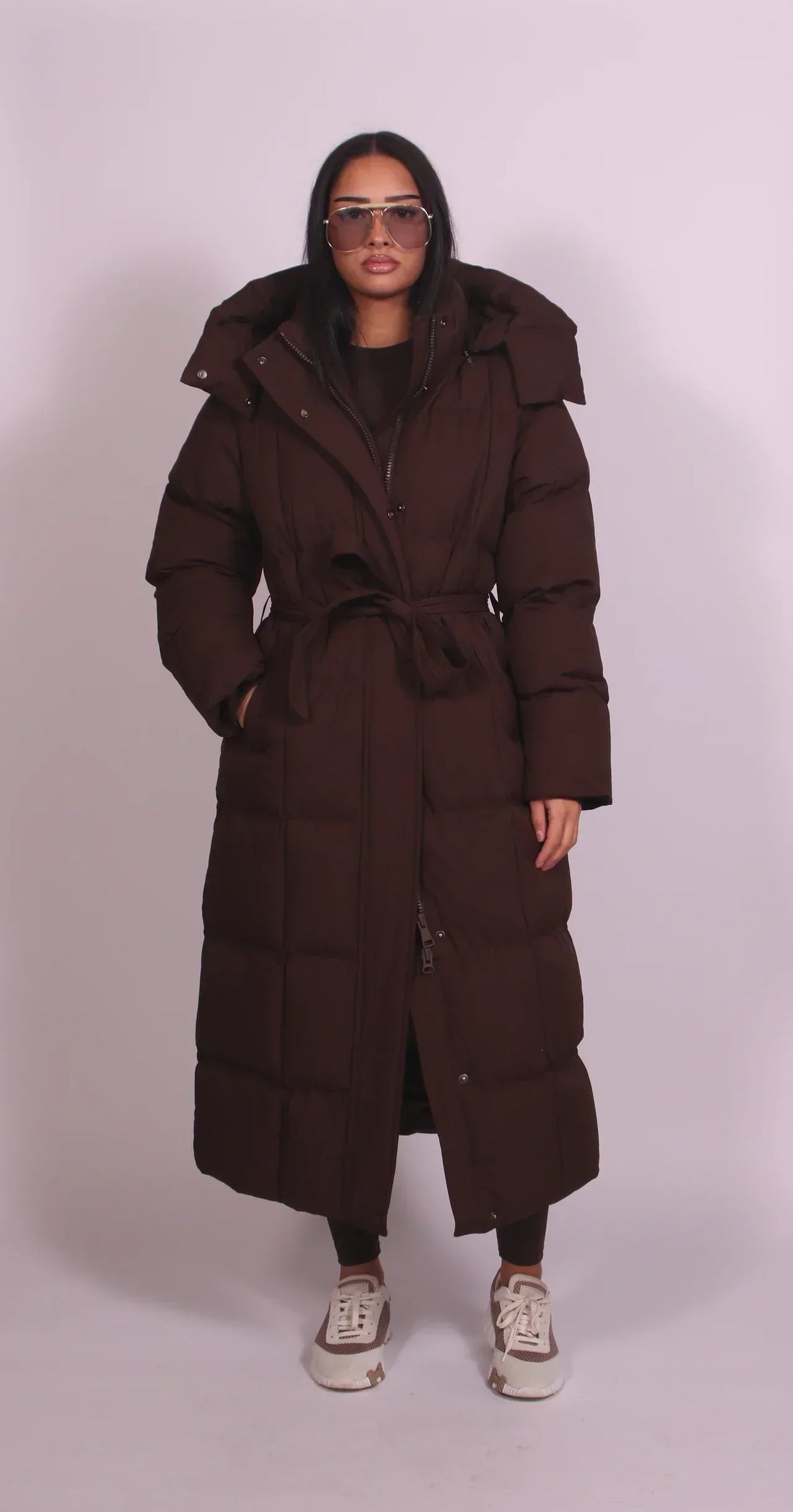 DEBORAH | Long puffer coat with adjustable belt