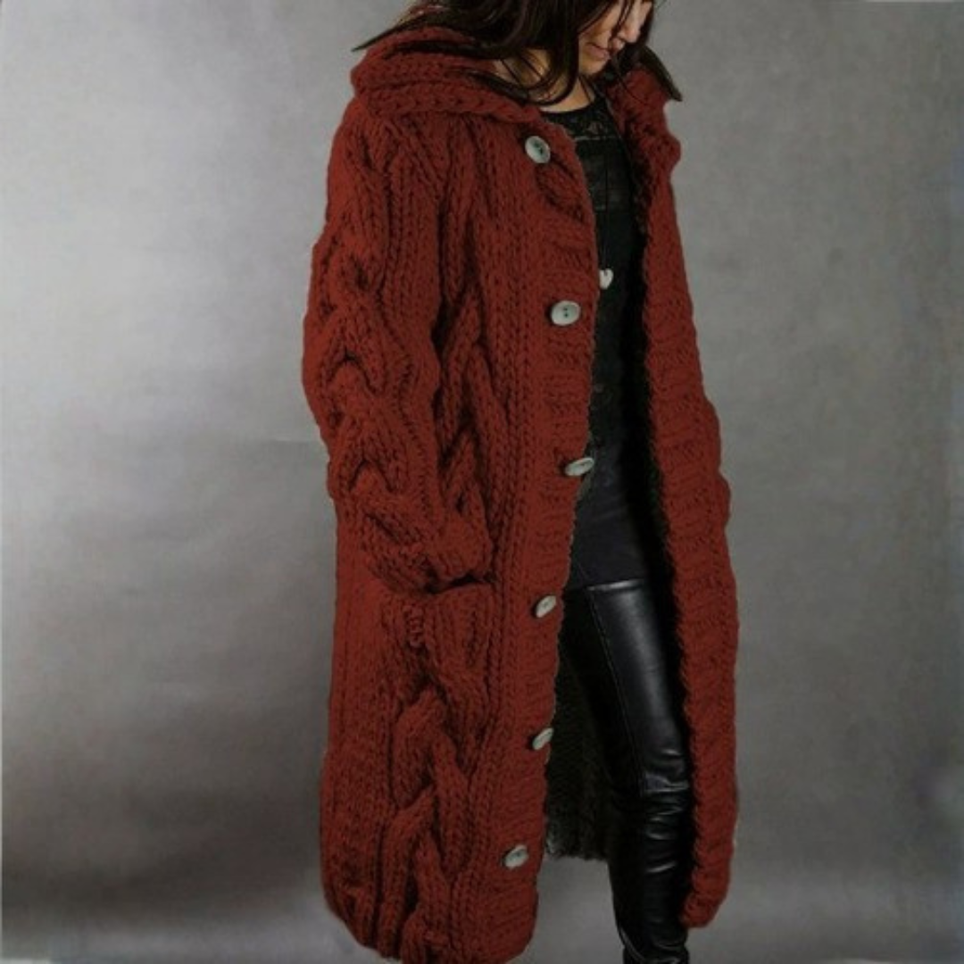 KAREN | Full-length cable-knit coat