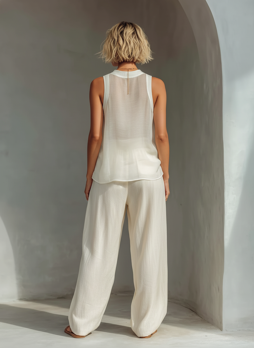 ARLENE | Sleeveless top with wide-leg trousers