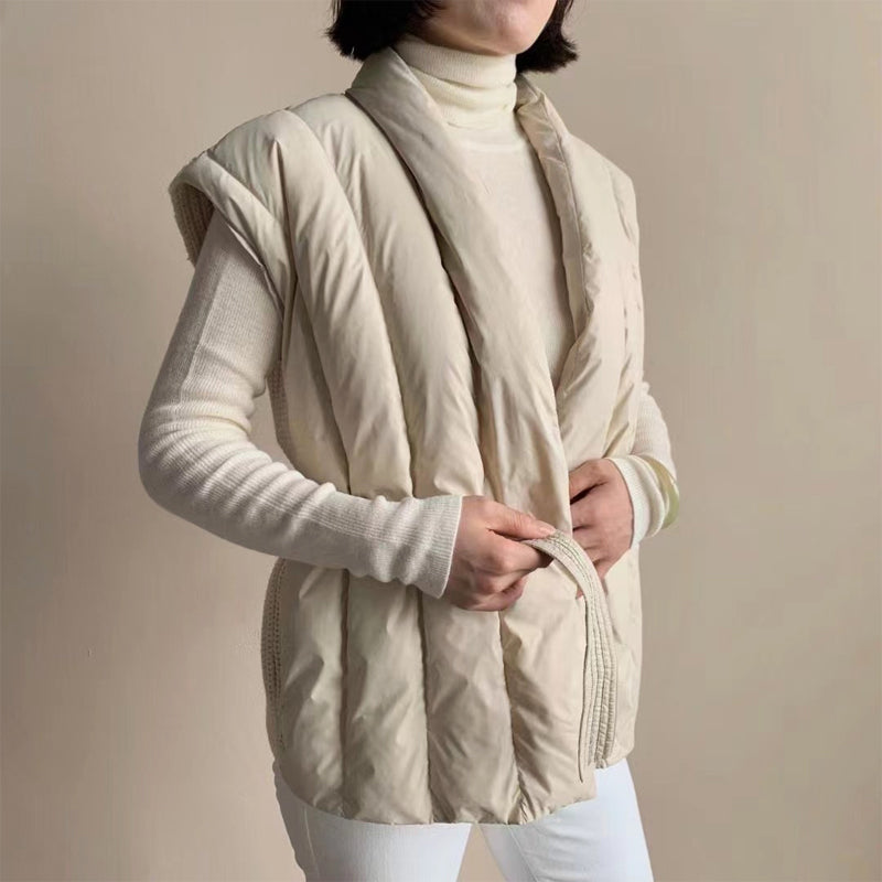 WANDA | Quilted sleeveless wrap vest
