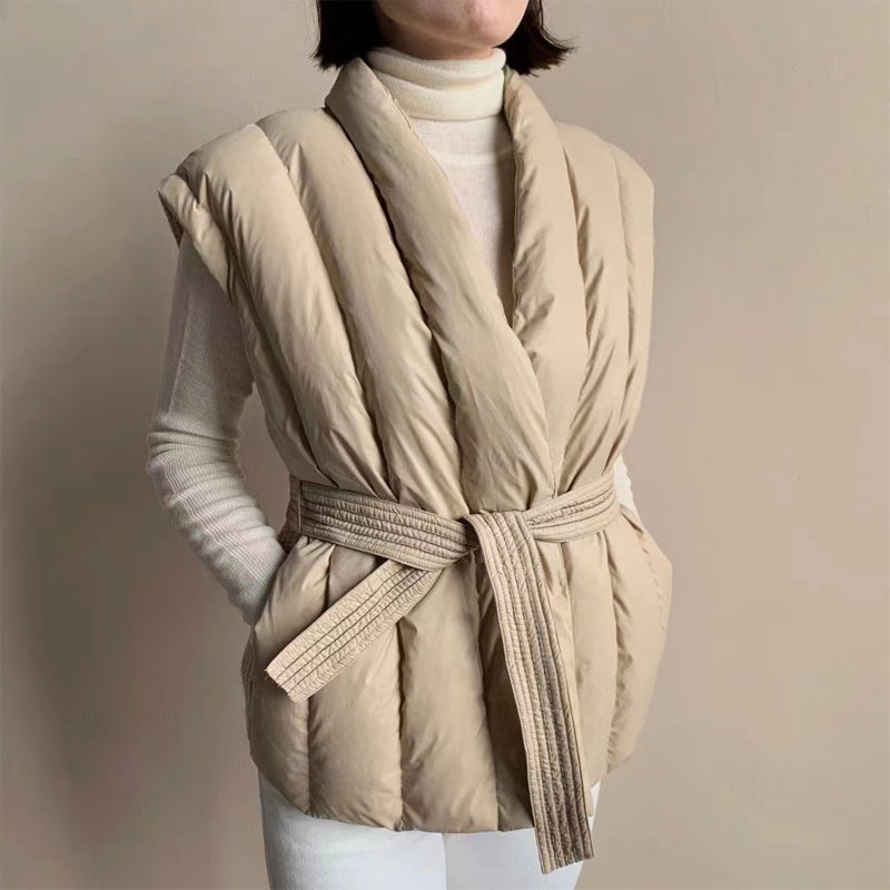 WANDA | Quilted sleeveless wrap vest