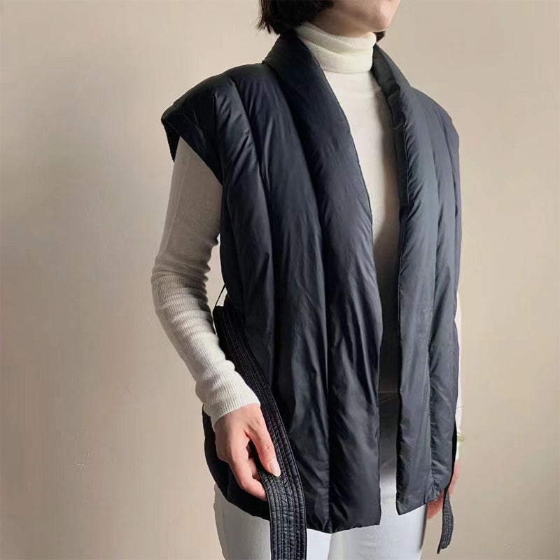 WANDA | Quilted sleeveless wrap vest