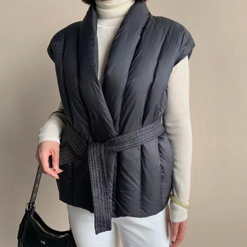 WANDA | Quilted sleeveless wrap vest