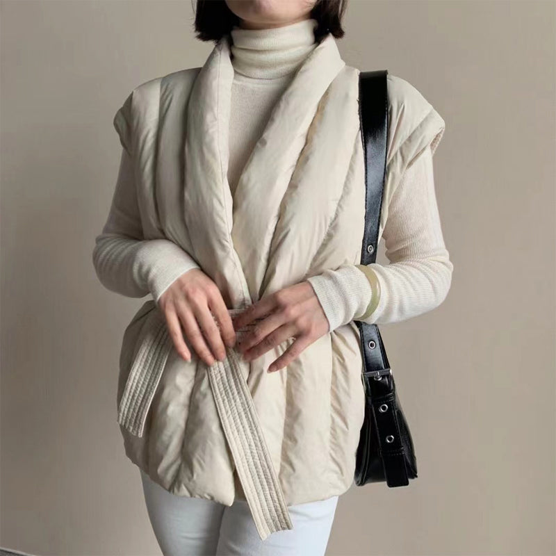 WANDA | Quilted sleeveless wrap vest