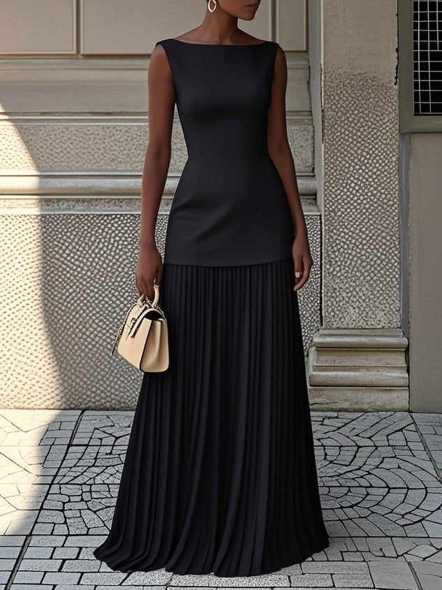 SHARON | Pleated maxi dress