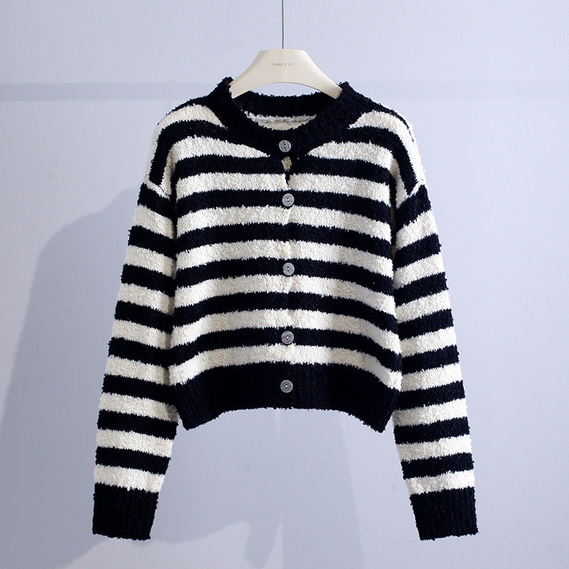 CELIA | Striped cardigan cut to hang open