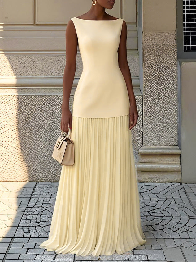SHARON | Pleated maxi dress