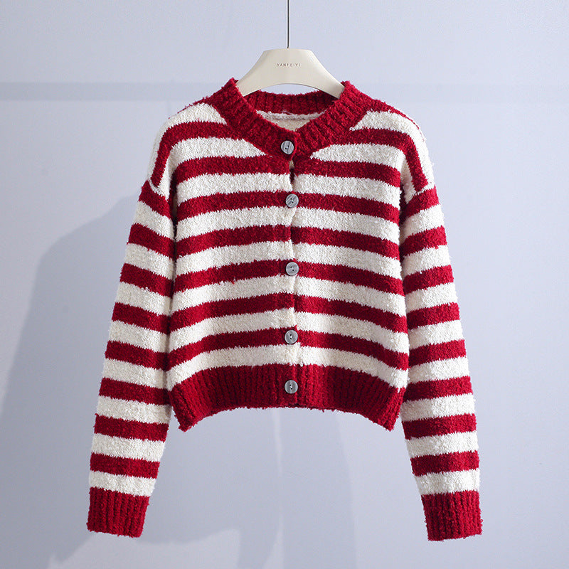 CELIA | Striped cardigan cut to hang open