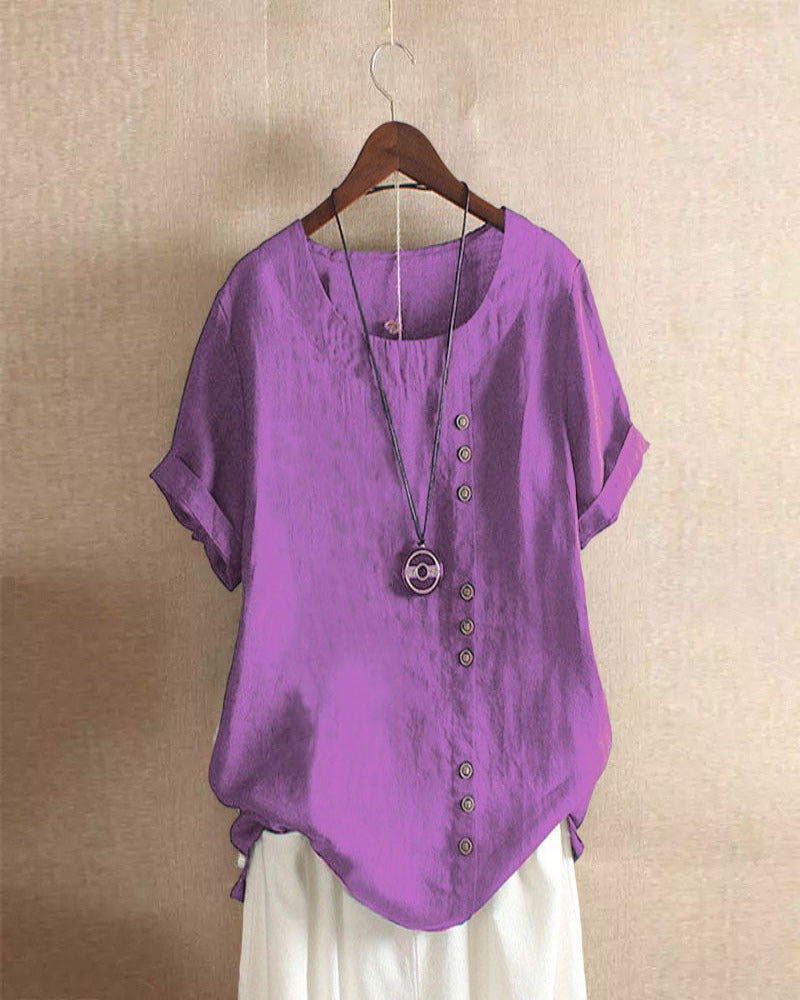 PAULETTE | Summer blouse with an asymmetric placket