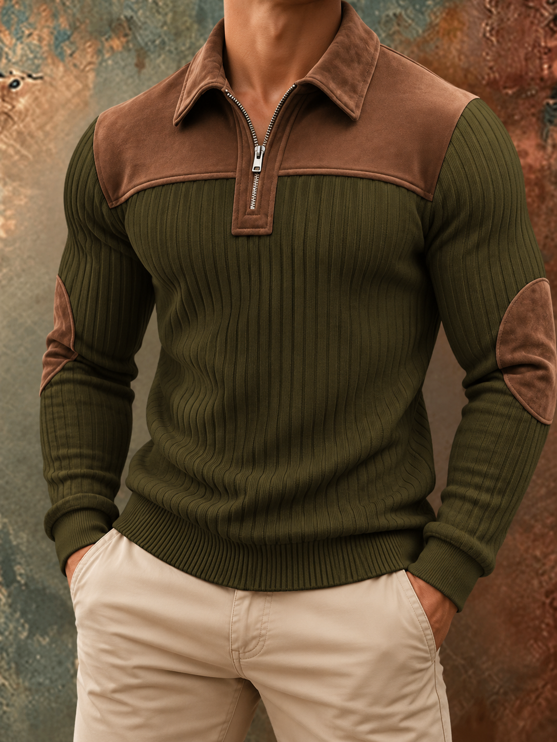 LARS | Ribbed half zip sweater