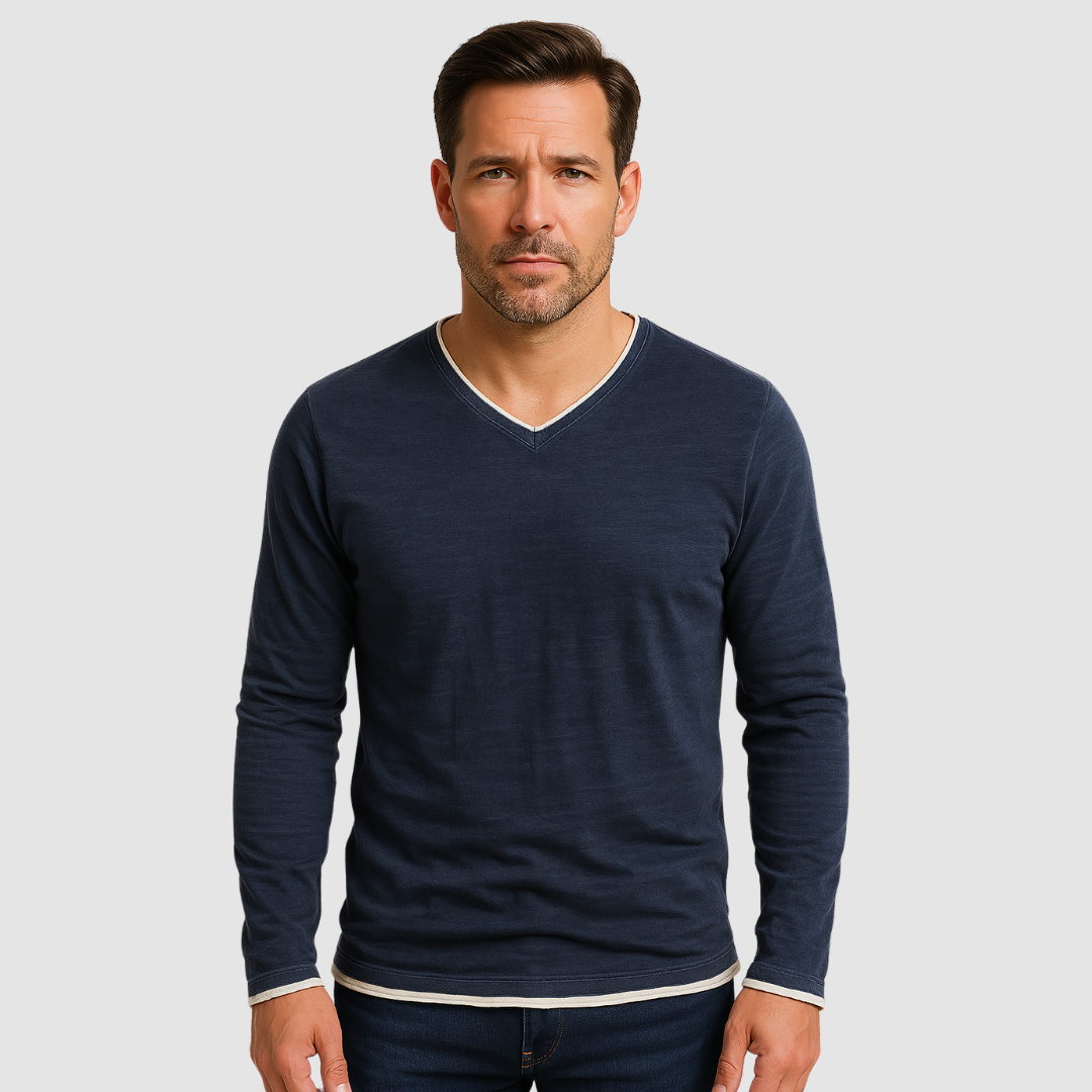 AMELIA | Long sleeve V-neck shirt