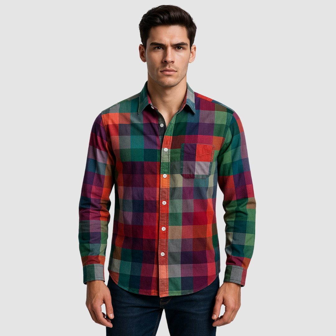 AUDREY | Colorblock shirt with full sleeves