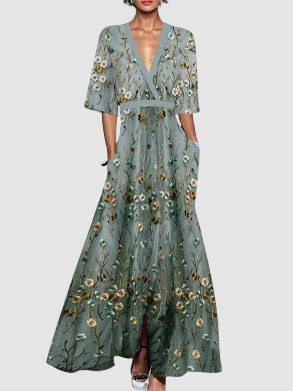 GWEN | Floral maxi dress with a fluid cut