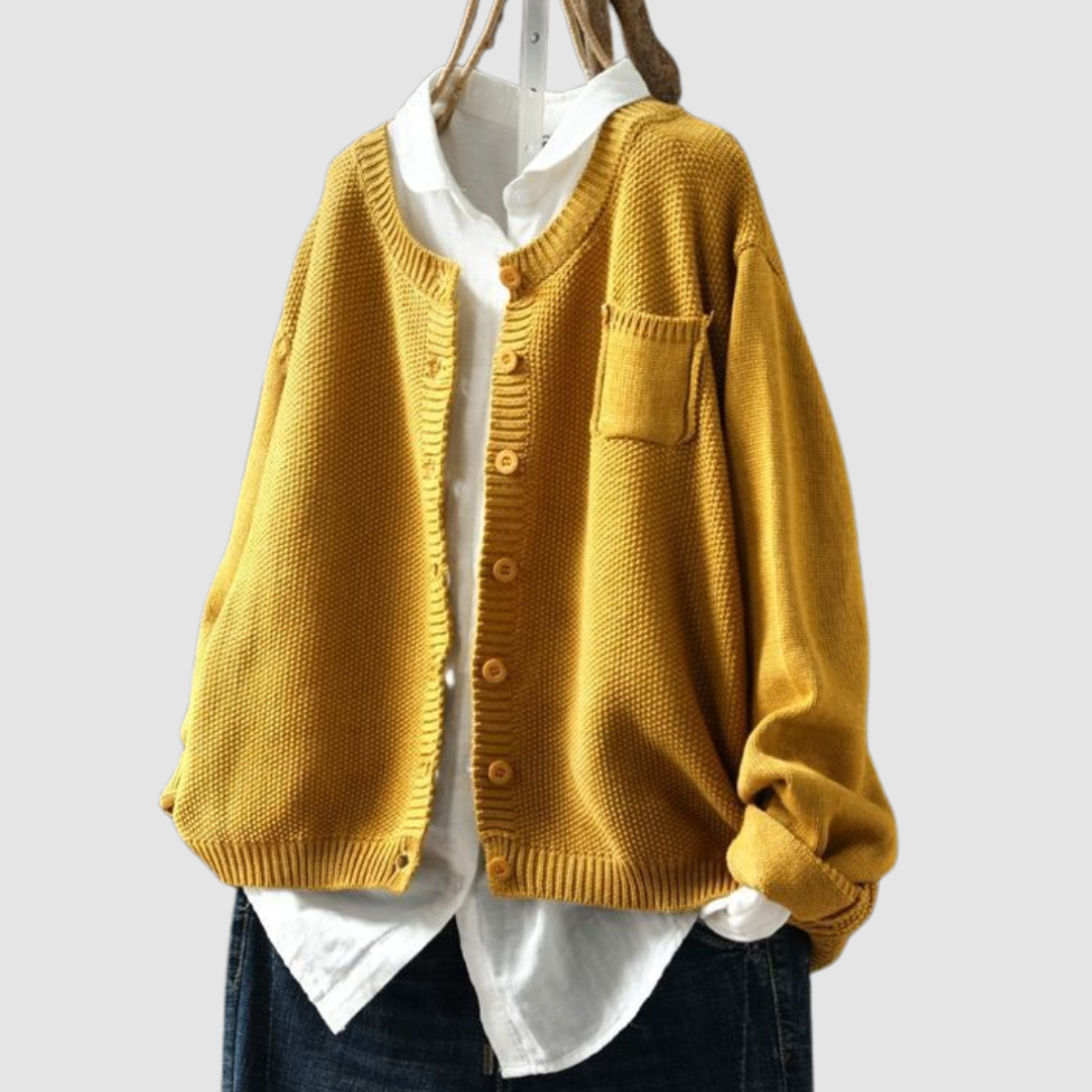 LORRAINE | Button cardigan with a chest pocket