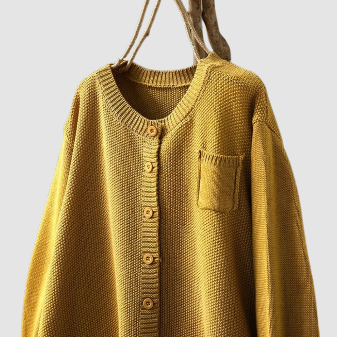LORRAINE | Button cardigan with a chest pocket