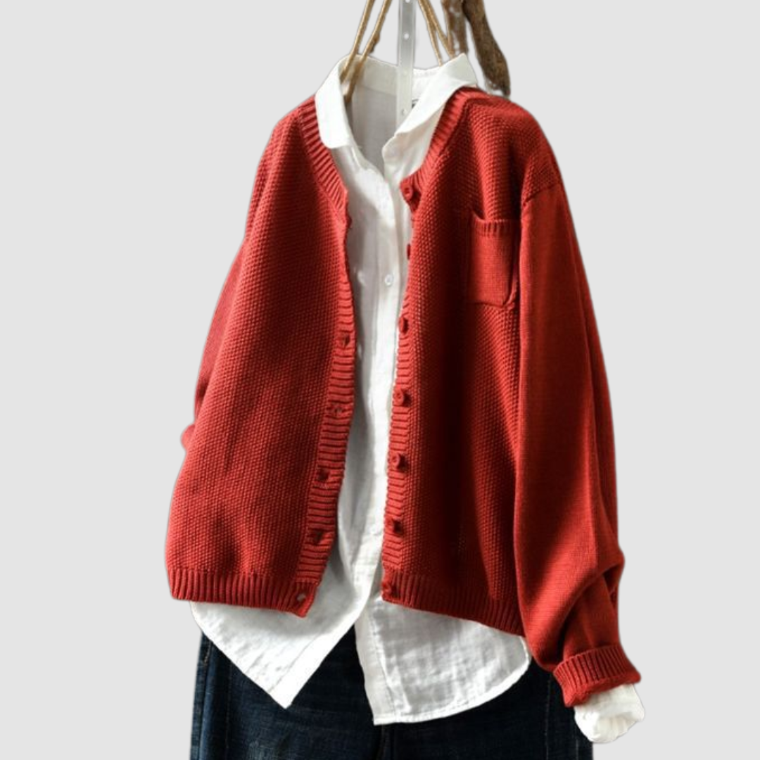 LORRAINE | Button cardigan with a chest pocket