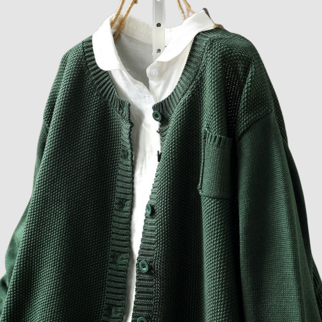 LORRAINE | Button cardigan with a chest pocket