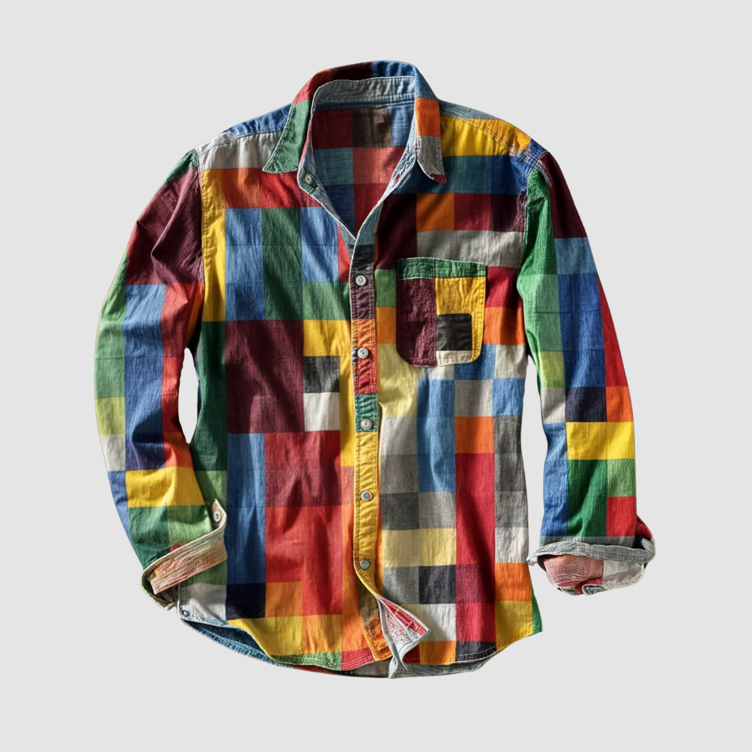 AUDREY | Colorblock shirt with full sleeves
