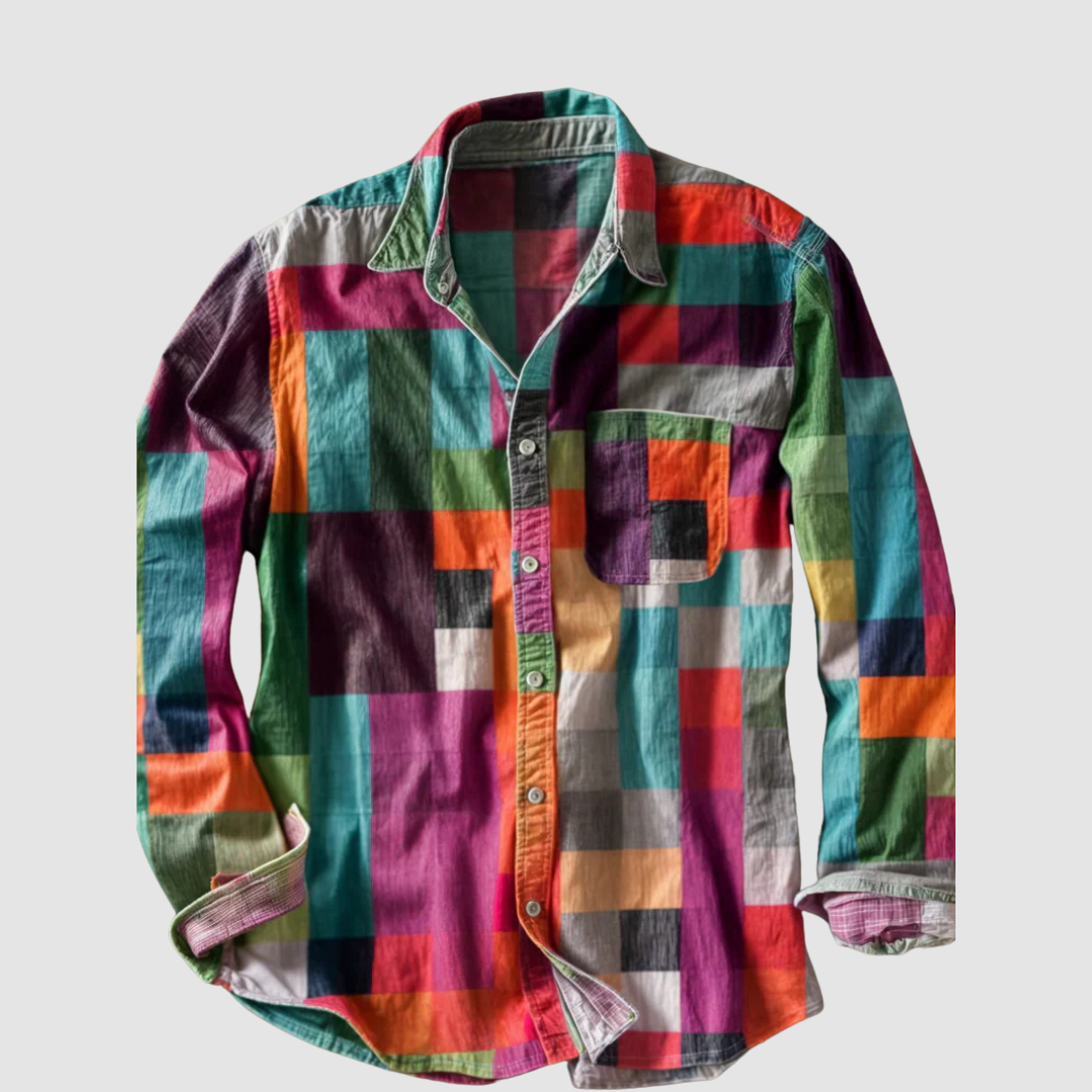 AUDREY | Colorblock shirt with full sleeves