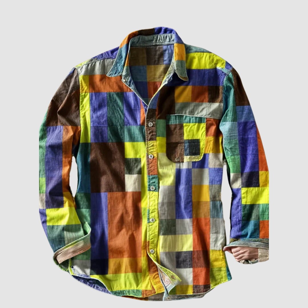 AUDREY | Colorblock shirt with full sleeves