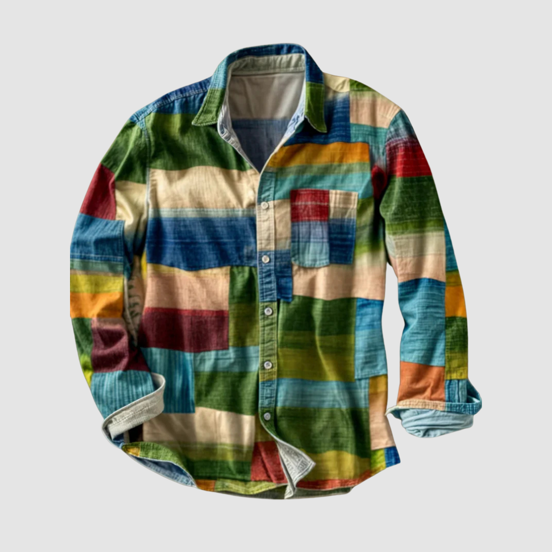 AUDREY | Colorblock shirt with full sleeves
