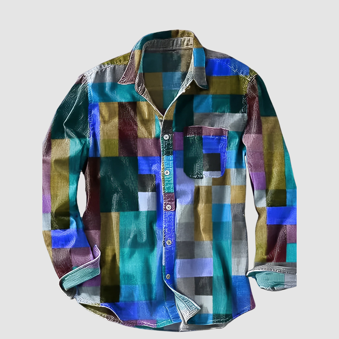 AUDREY | Colorblock shirt with full sleeves
