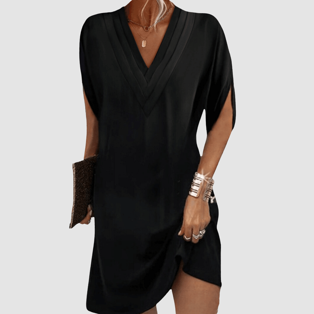 GLENDA | V-neck dress with half sleeves
