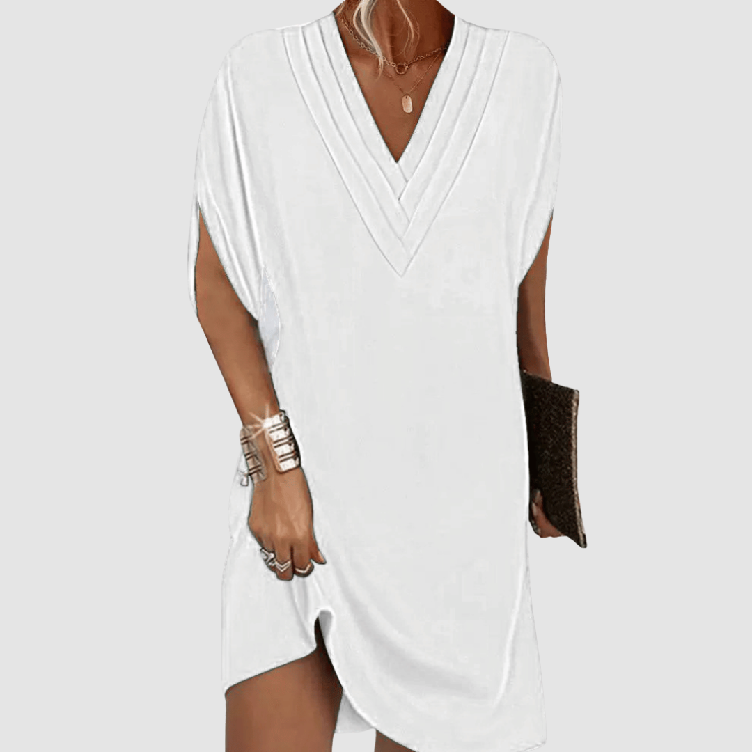 GLENDA | V-neck dress with half sleeves