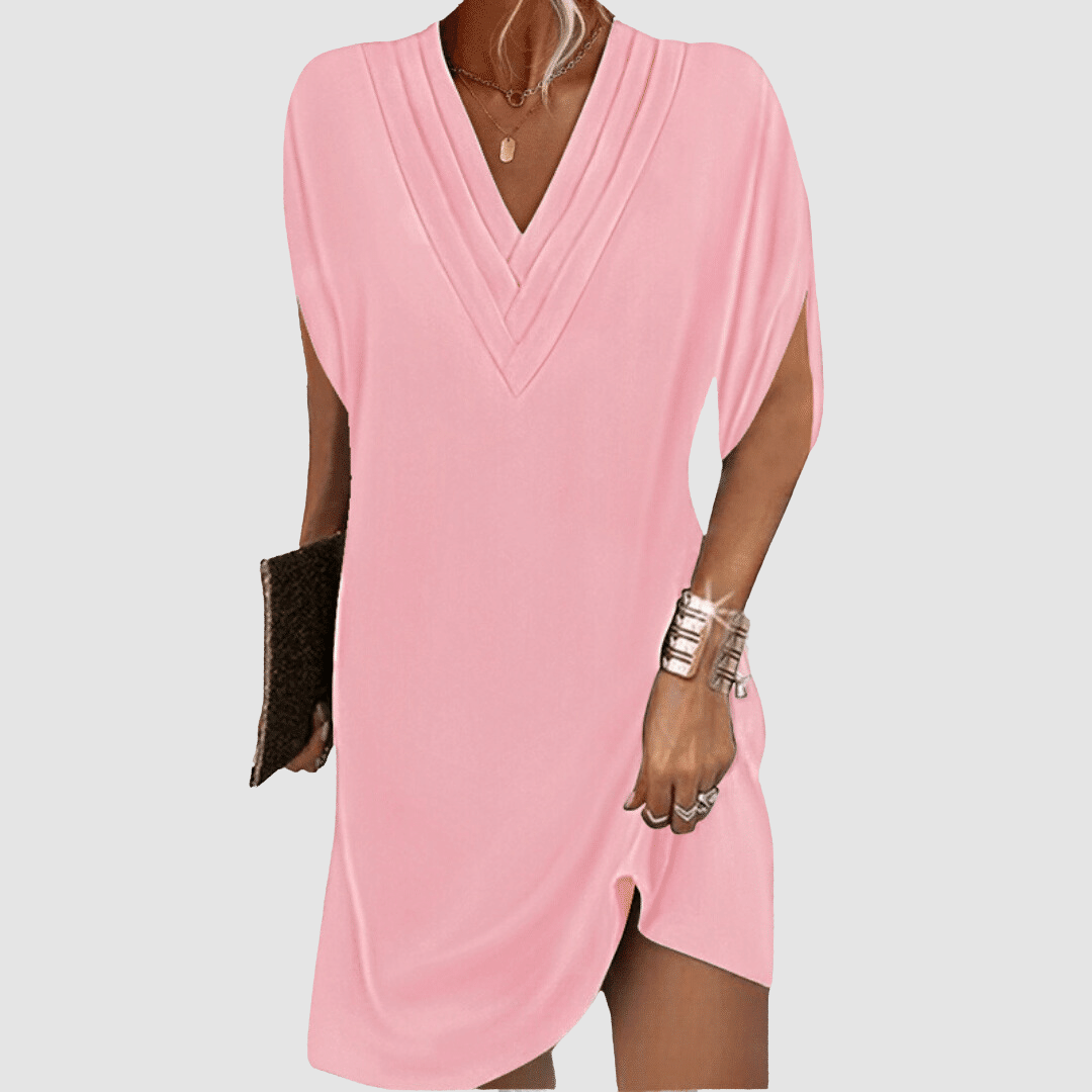 GLENDA | V-neck dress with half sleeves