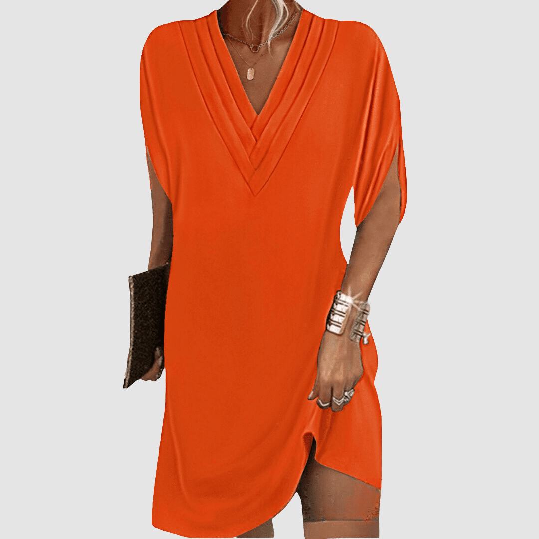 GLENDA | V-neck dress with half sleeves