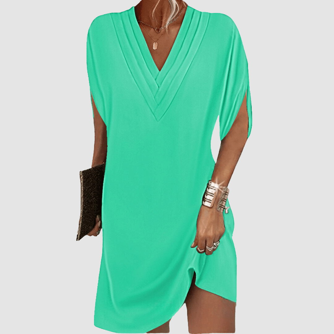 GLENDA | V-neck dress with half sleeves