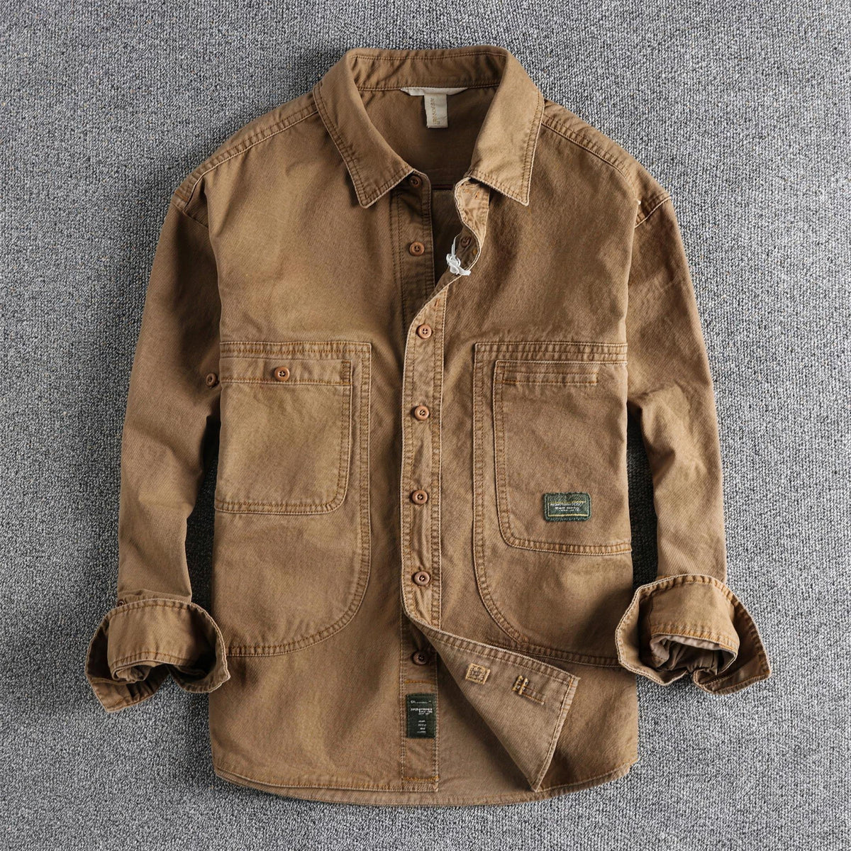 GRADY washed work shirt with long sleeves