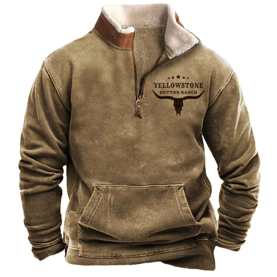 FLETCHER | Printed half-zip sweatshirt
