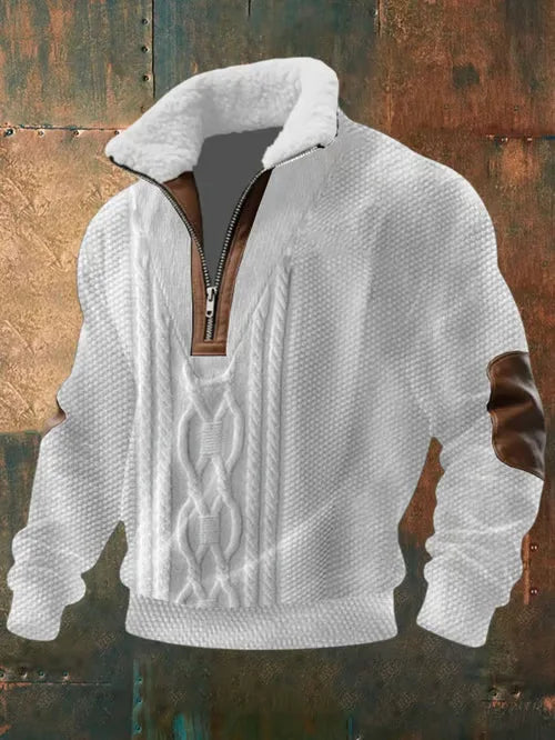 FLOYD | Patchwork half-zip with a plush collar