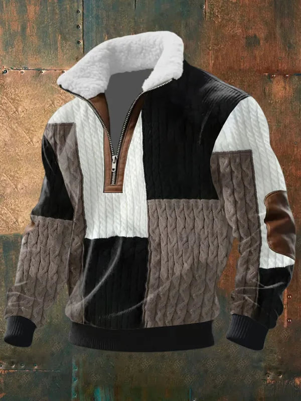 FLOYD | Patchwork half-zip with a plush collar