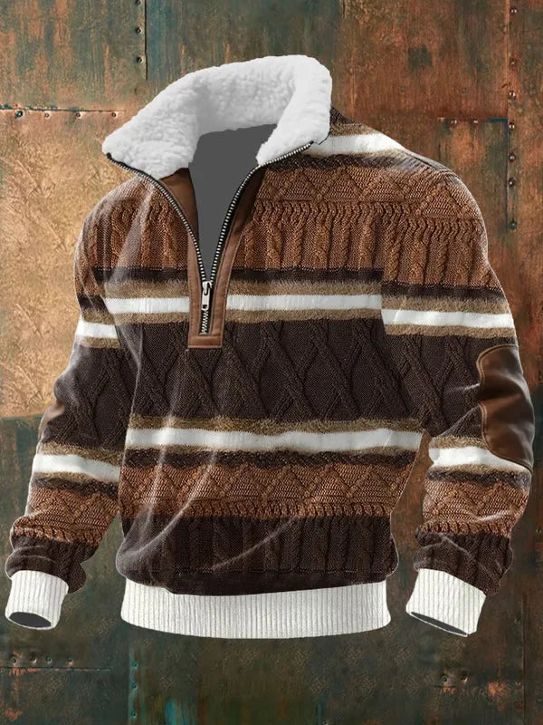 FLOYD | Patchwork half-zip with a plush collar