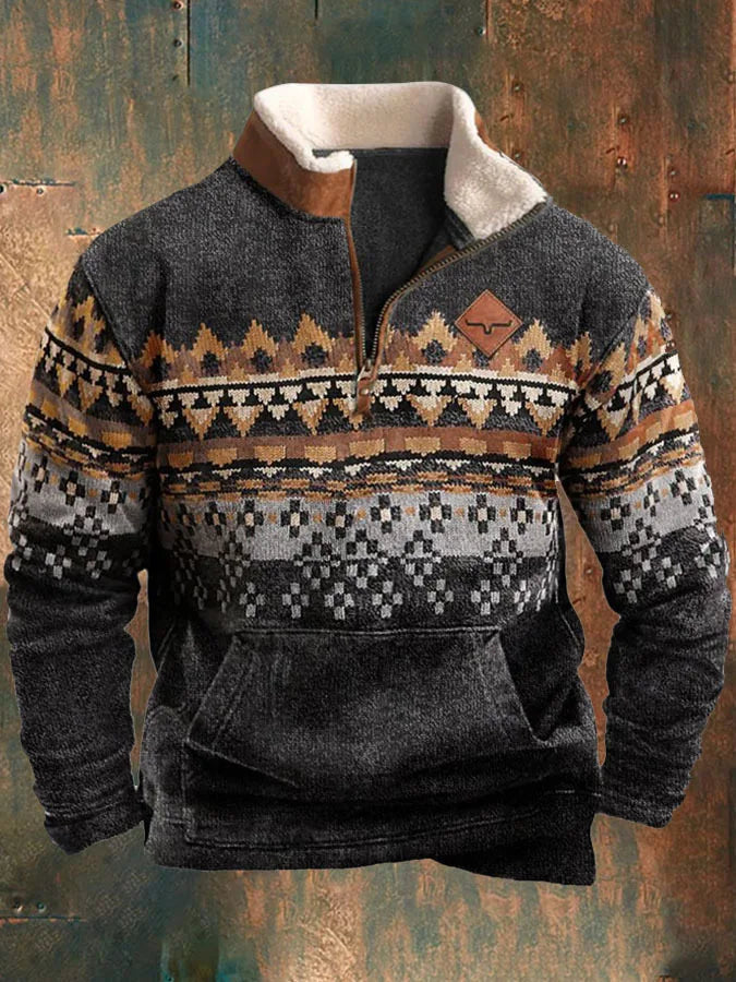 FLETCHER | Printed half-zip sweatshirt