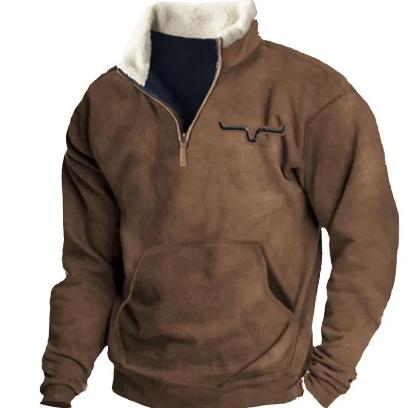 FLETCHER | Printed half-zip sweatshirt