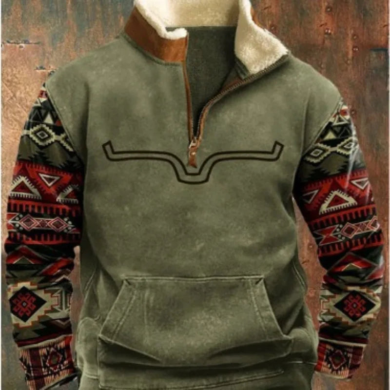 FLETCHER | Printed half-zip sweatshirt