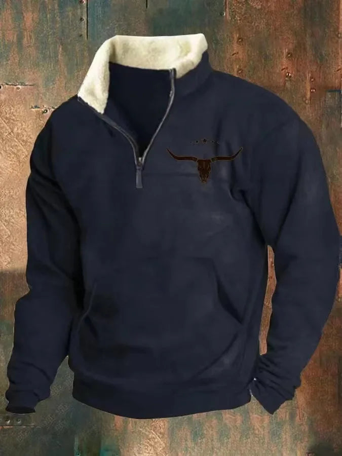 FLETCHER | Printed half-zip sweatshirt