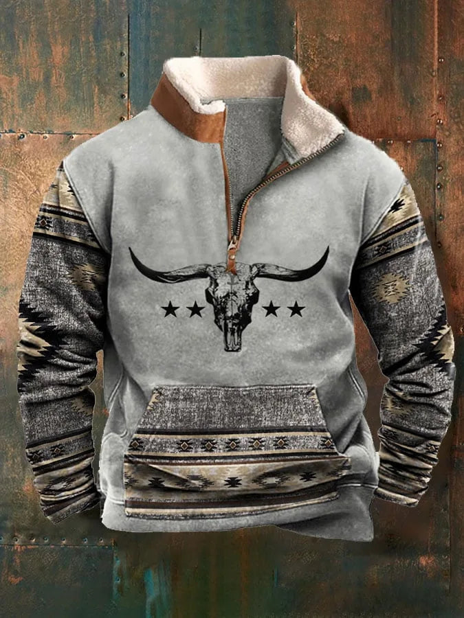 FLETCHER | Printed half-zip sweatshirt