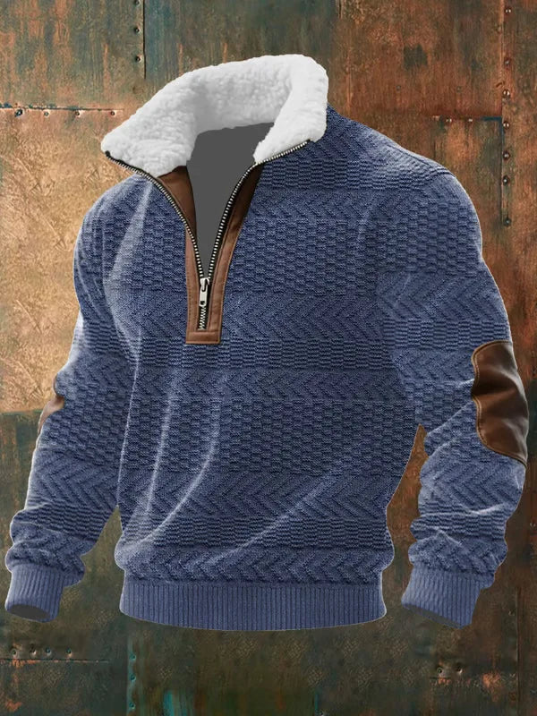 FLOYD | Patchwork half-zip with a plush collar
