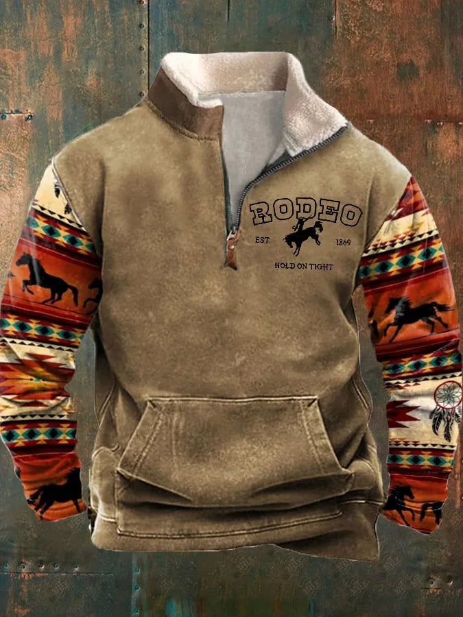 FLETCHER | Printed half-zip sweatshirt