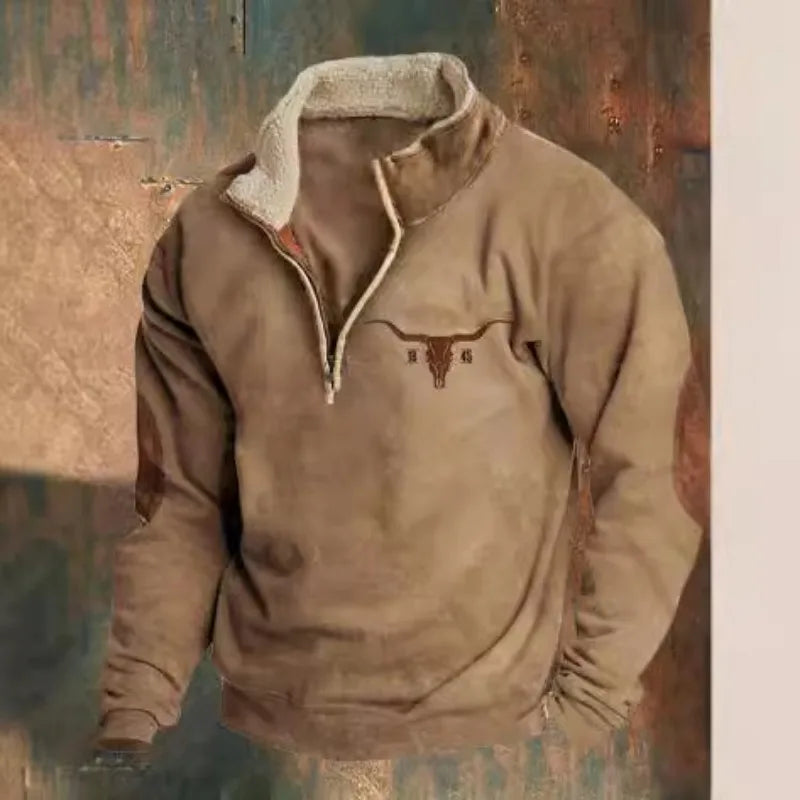 FLETCHER | Printed half-zip sweatshirt