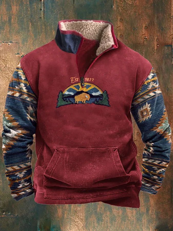 FLETCHER | Printed half-zip sweatshirt