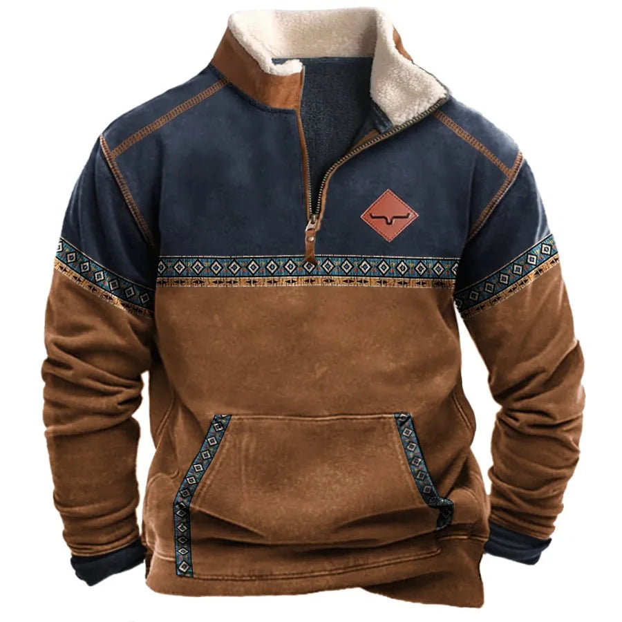 FLETCHER | Printed half-zip sweatshirt