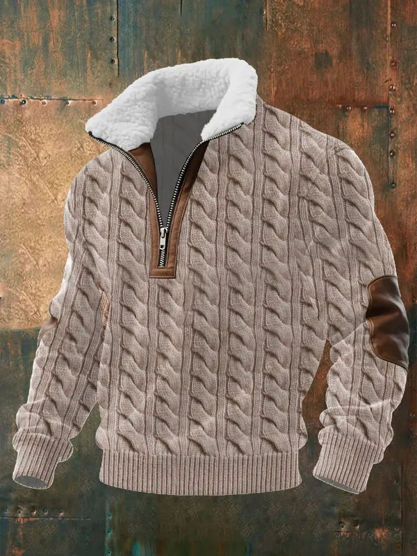 FLOYD | Patchwork half-zip with a plush collar