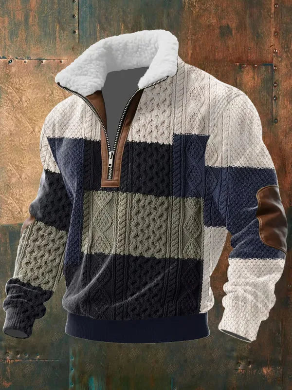 FLOYD | Patchwork half-zip with a plush collar