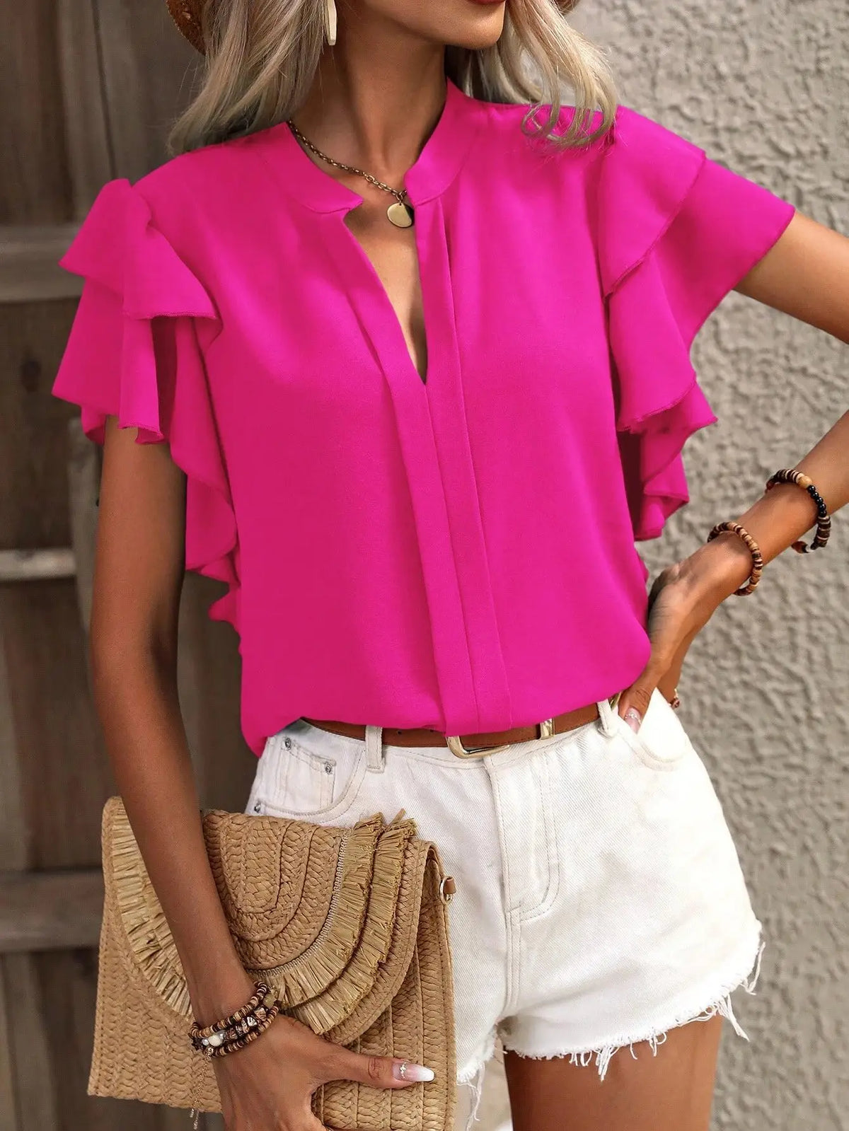ROSALIND | Double ruffle sleeve blouse