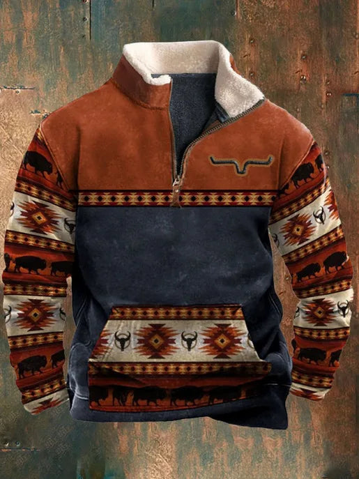 FLETCHER | Printed half-zip sweatshirt